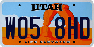 UT license plate W058HD