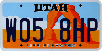 UT license plate W058HP