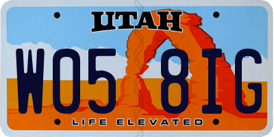 UT license plate W058IG