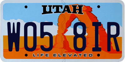 UT license plate W058IR