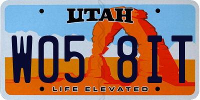 UT license plate W058IT