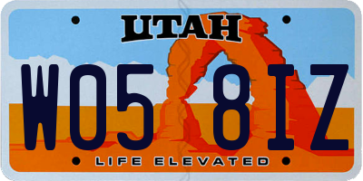 UT license plate W058IZ