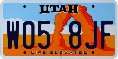 UT license plate W058JF
