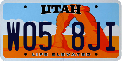 UT license plate W058JI