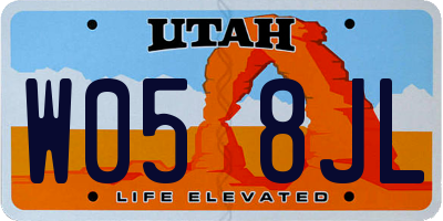UT license plate W058JL