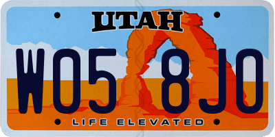 UT license plate W058JO
