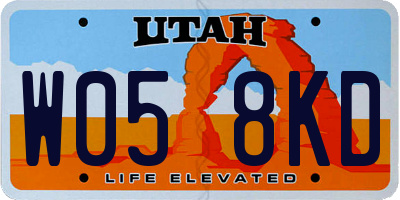 UT license plate W058KD