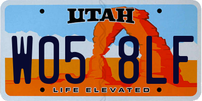 UT license plate W058LF