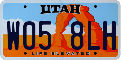 UT license plate W058LH