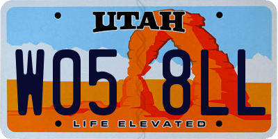 UT license plate W058LL