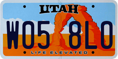 UT license plate W058LO