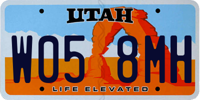 UT license plate W058MH