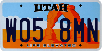 UT license plate W058MN