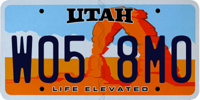 UT license plate W058MO