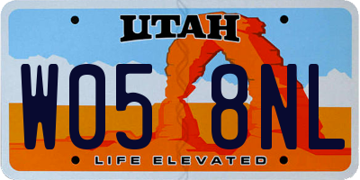 UT license plate W058NL