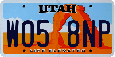 UT license plate W058NP