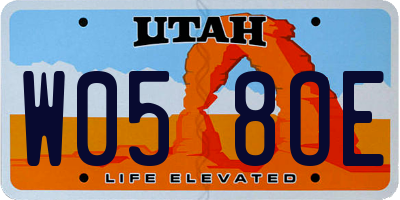 UT license plate W058OE