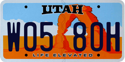 UT license plate W058OH