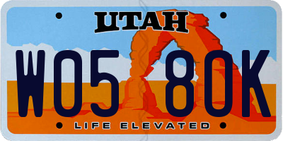 UT license plate W058OK