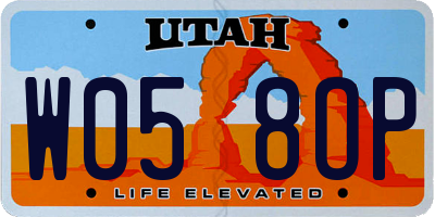 UT license plate W058OP