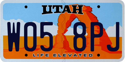 UT license plate W058PJ