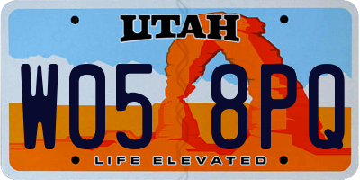 UT license plate W058PQ