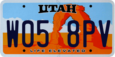 UT license plate W058PV