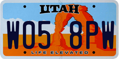 UT license plate W058PW