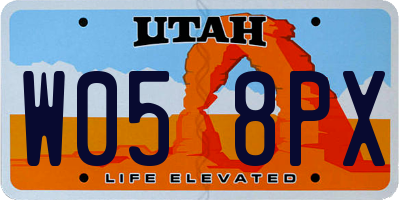 UT license plate W058PX