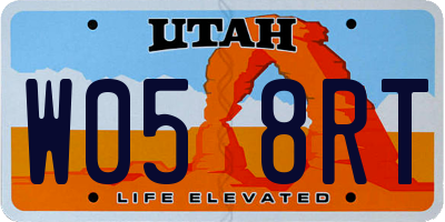 UT license plate W058RT