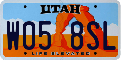 UT license plate W058SL