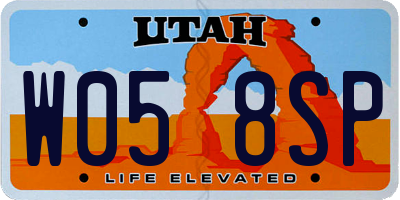 UT license plate W058SP