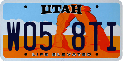 UT license plate W058TI