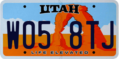 UT license plate W058TJ