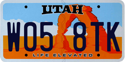 UT license plate W058TK