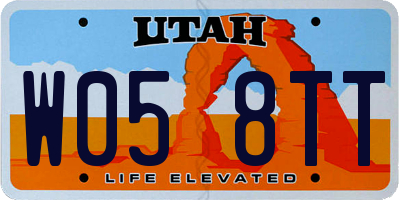 UT license plate W058TT