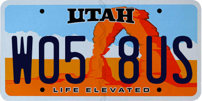UT license plate W058US