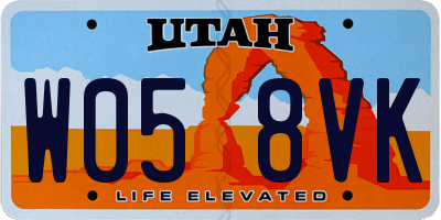 UT license plate W058VK