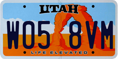 UT license plate W058VM