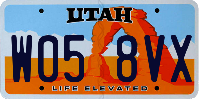 UT license plate W058VX