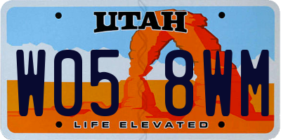 UT license plate W058WM