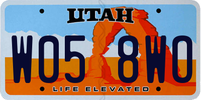UT license plate W058WO
