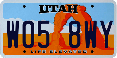 UT license plate W058WY