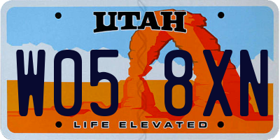 UT license plate W058XN