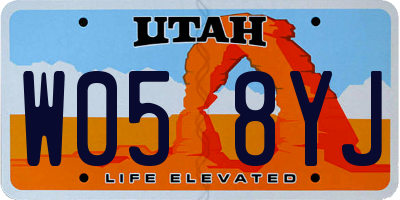 UT license plate W058YJ