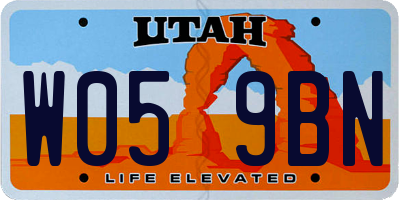 UT license plate W059BN
