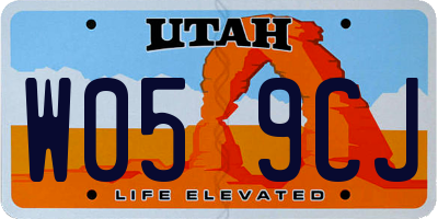 UT license plate W059CJ