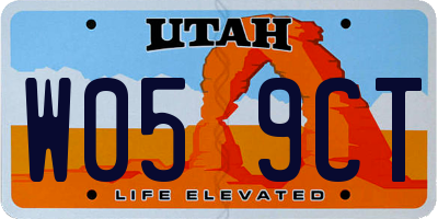 UT license plate W059CT