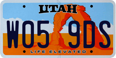 UT license plate W059DS