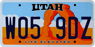UT license plate W059DZ